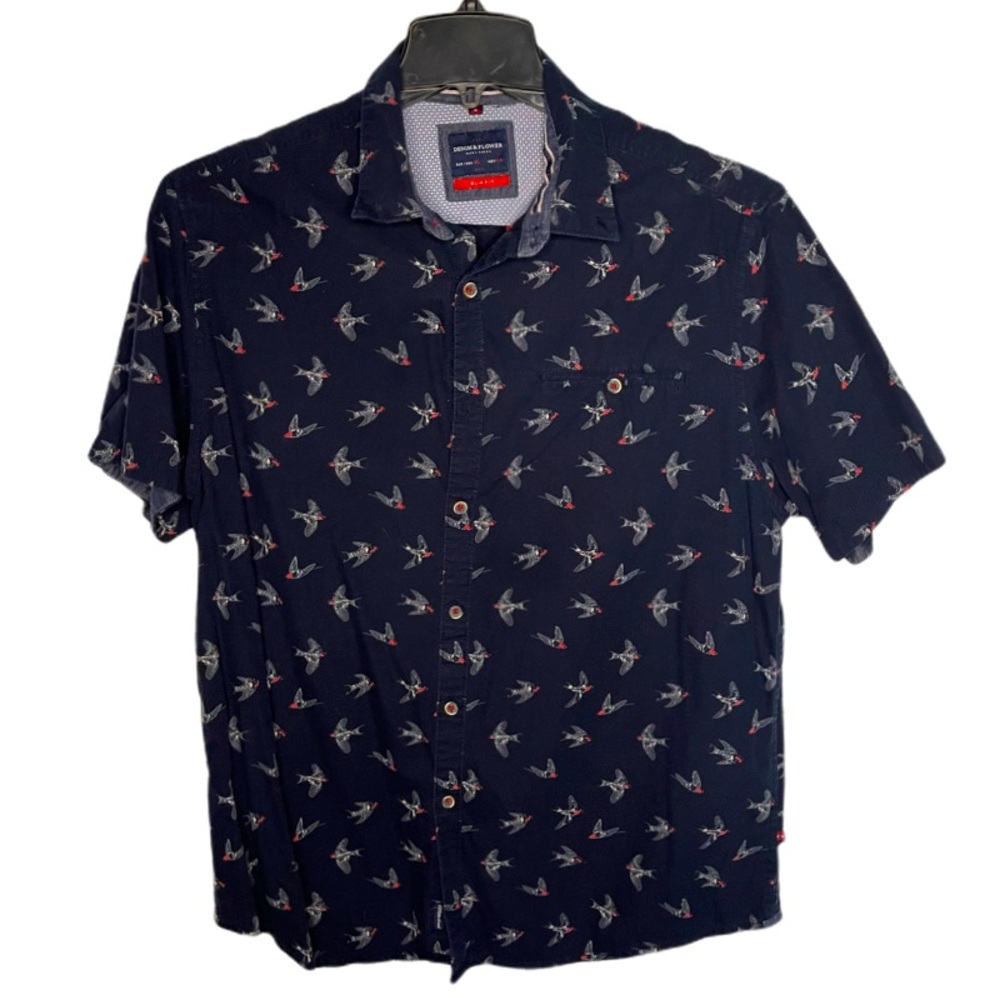 Denim & Flower Mens short sleeve button down